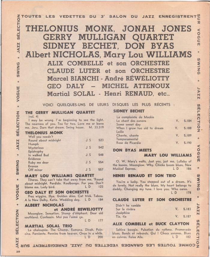 Jazz-Hot, N° 89, 20e Année (2e Série), juin 1954, p. 28.